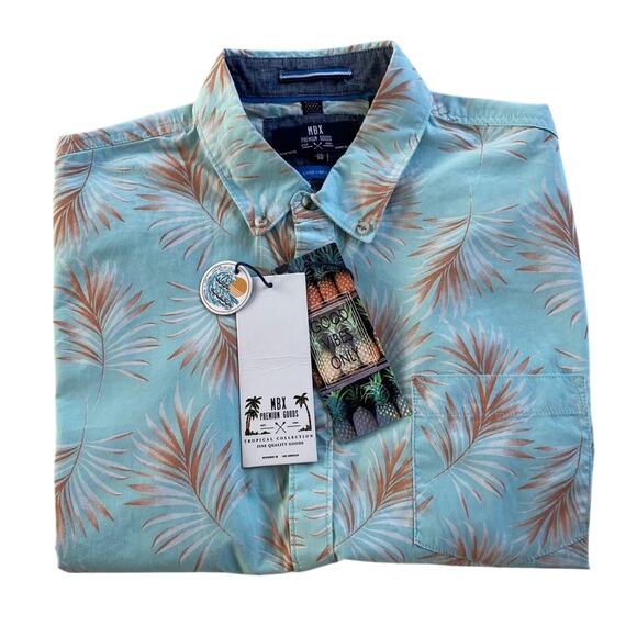 NWT Tropical Short Sleeve Button Shirt By MBS Premium Goods I Men's XL - Picture 1 of 12